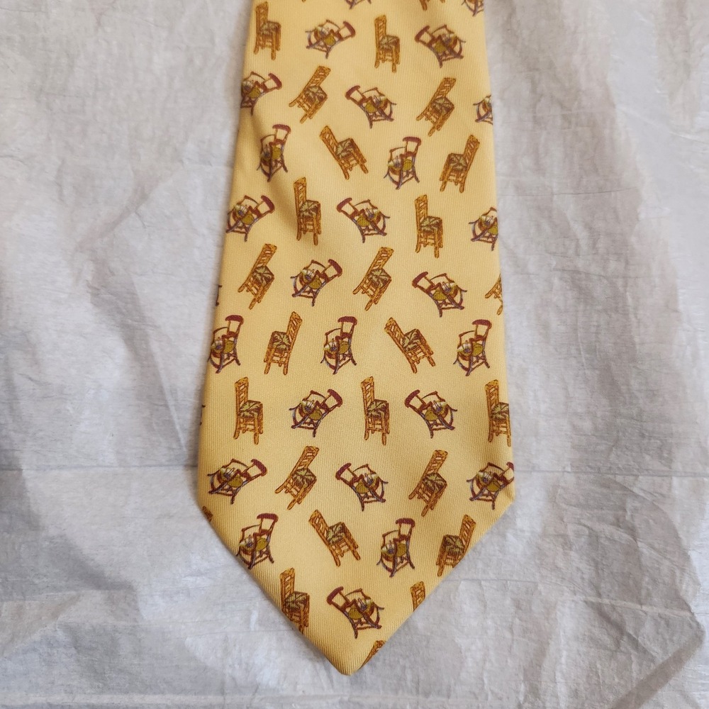 New The Art Institute of Chicago Van Gogh Gauguin Chair Silk Tie Yellow France